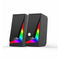 Music D.J. MJ100 RGB ลำโพงเกมมิ่ง 3.5 มม. USB ไฟแสงรุ้ง