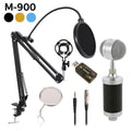 Music D.J. M-900 ไมโครโฟนคอนเดนเซอร์+ขาตั้ง+แผ่นกันลม+USB Sound 7.1